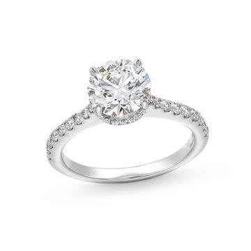 Round Lab Grown Diamond Hidden Halo Engagement Ring By Diamonds Direct Designs