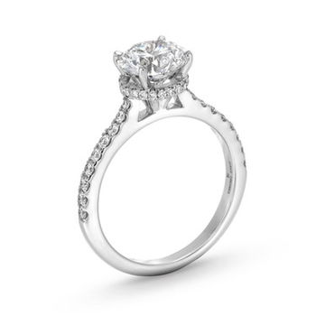 Round Lab Grown Diamond Hidden Halo Engagement Ring By Diamonds Direct Designs