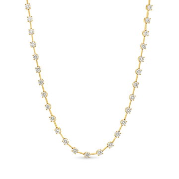 Alternating Diamond Bar Necklace In Yellow Gold 14K