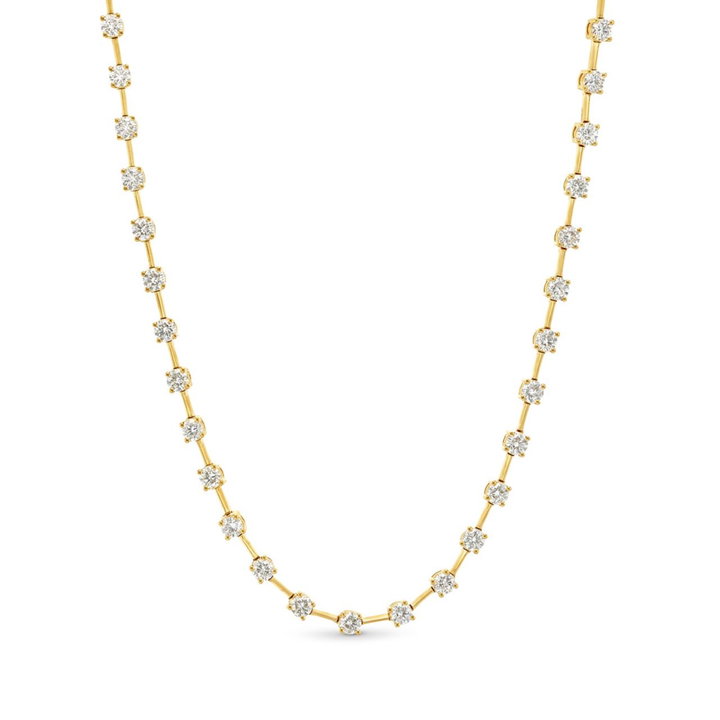 Alternating Diamond Bar Necklace In Yellow Gold 14K