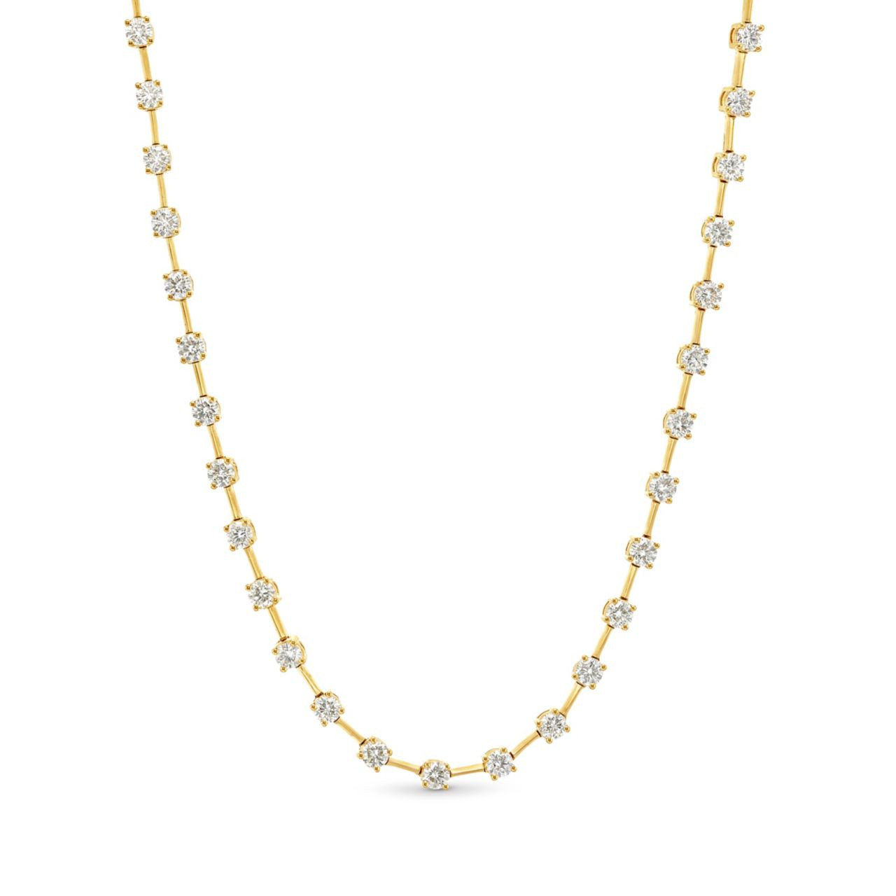 Alternating Diamond Bar Necklace