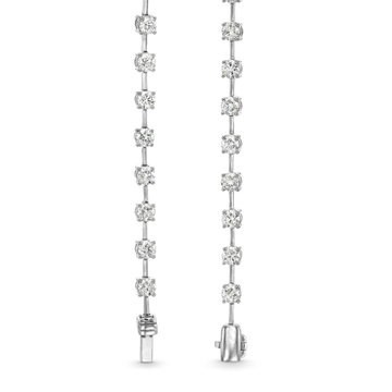Alternating Diamond Bar Bracelet In White Gold 14K