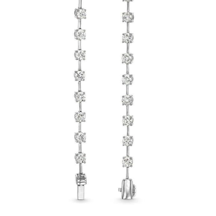 White Gold 14K Alternating Diamond Bar Bracelet