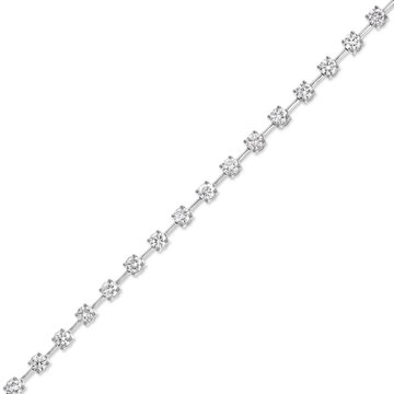 Alternating Diamond Bar Bracelet In White Gold 14K