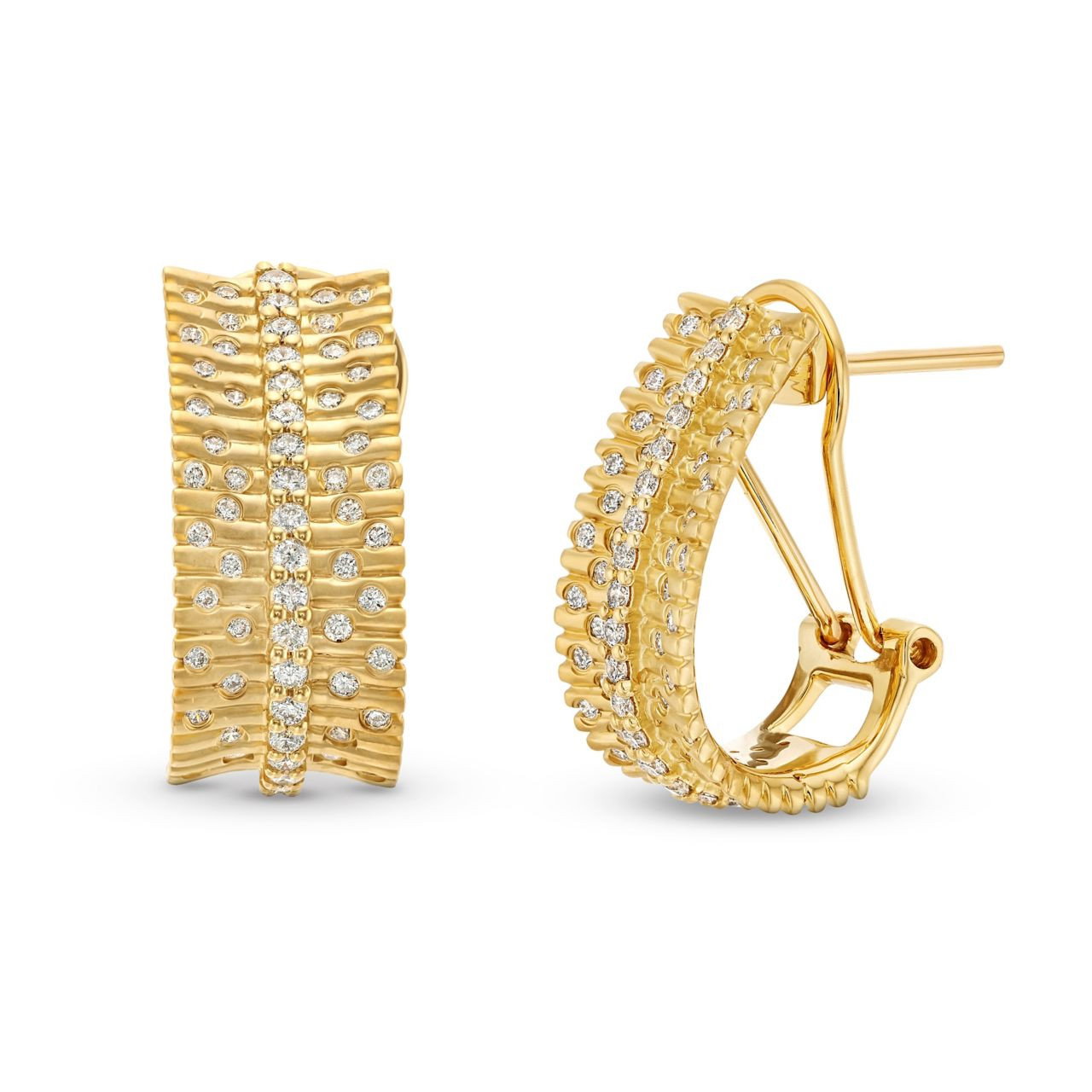 Scattered Diamond Hoop Earrings