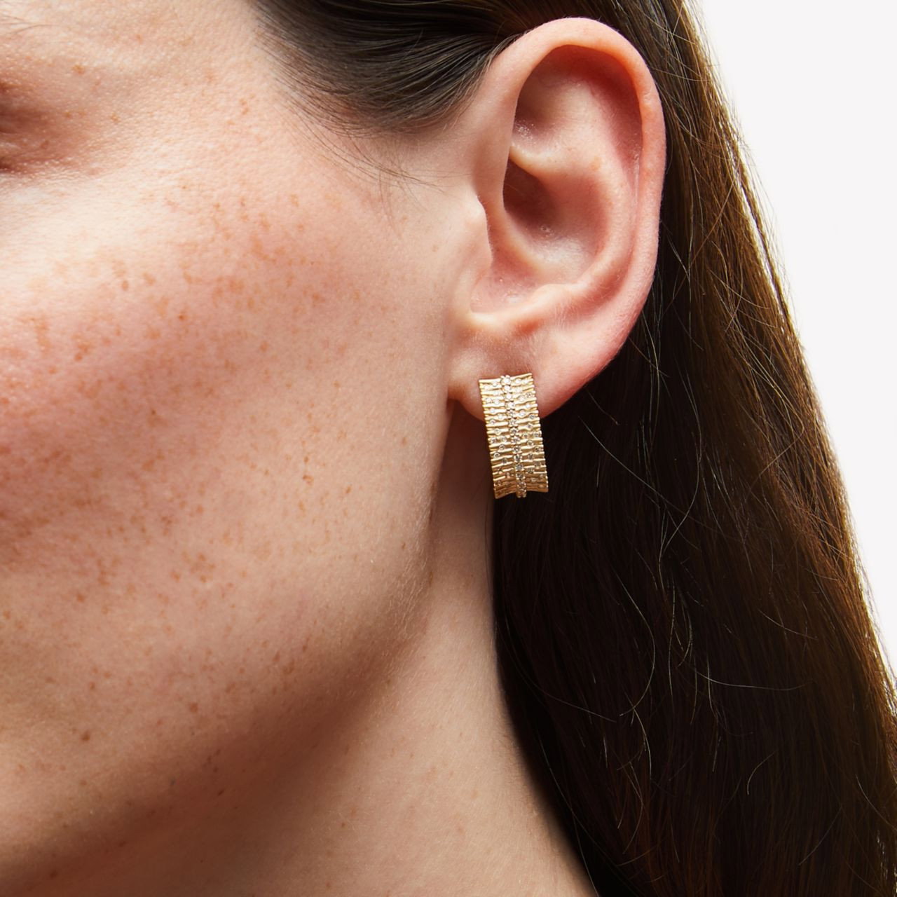 Scattered Diamond Hoop Earrings