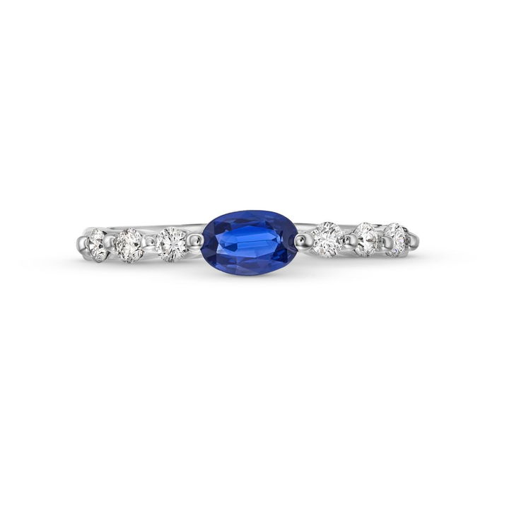 Oval Blue Sapphire and Diamond Ring