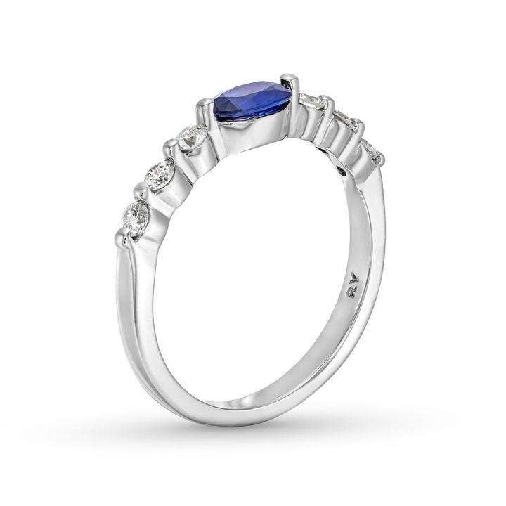 Oval Blue Sapphire and Diamond Ring
