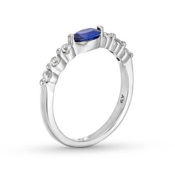 Oval Blue Sapphire and Diamond Ring