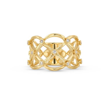 Diamond Lattice Band In Yellow Gold 14K