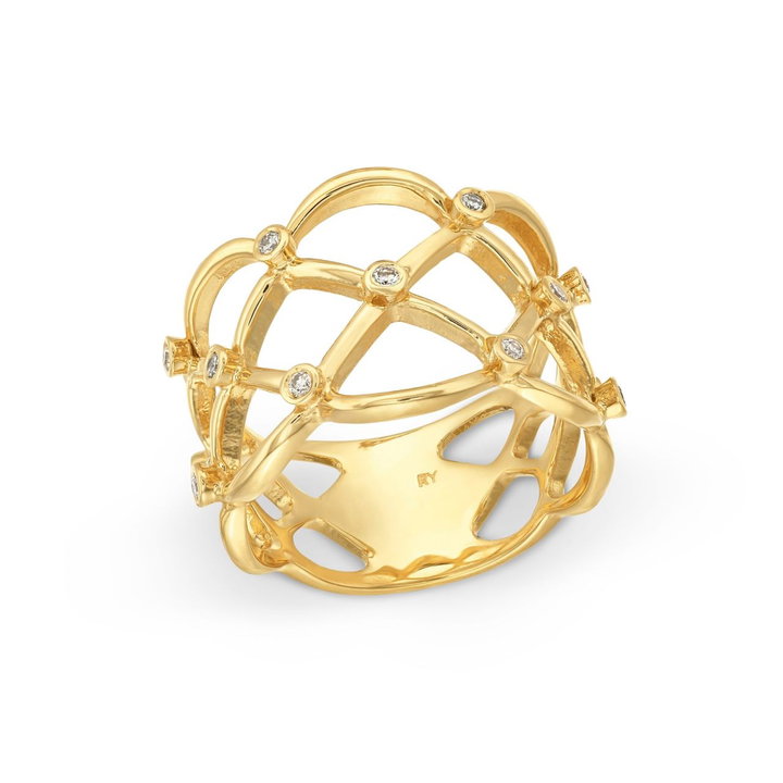 Diamond Lattice Band In Yellow Gold 14K