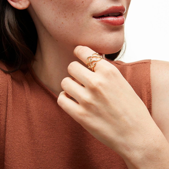 Diamond Lattice Band In Yellow Gold 14K