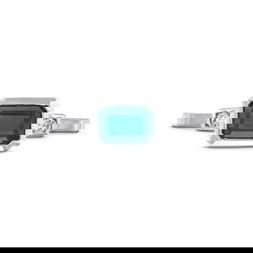Emerald Cut Blue Sapphire Diamond Ring