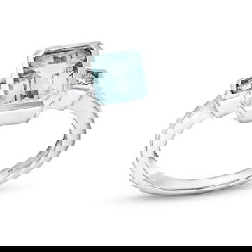 Aquamarine Diamond Bezel Ring