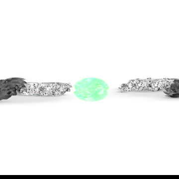 Oval Emerald and Round Diamond Ring