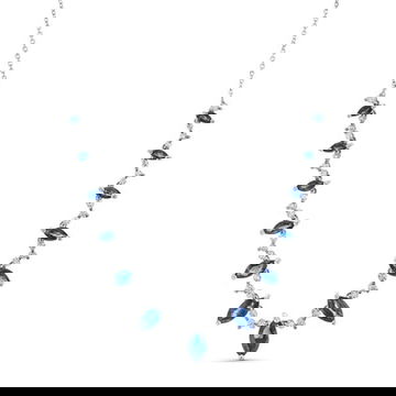 Marquise Blue Sapphire Diamond Necklace