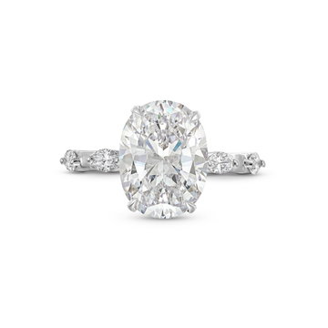 Oval Diamond Accented Engagement Setting by C. Gonshor In White Gold 14K