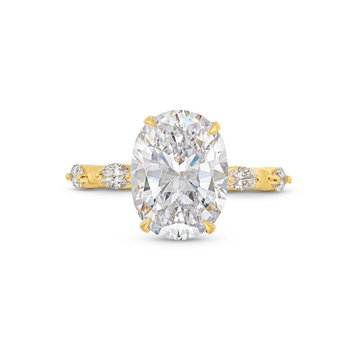 Oval Diamond Accented Engagement Setting by C. Gonshor In White Gold 14K