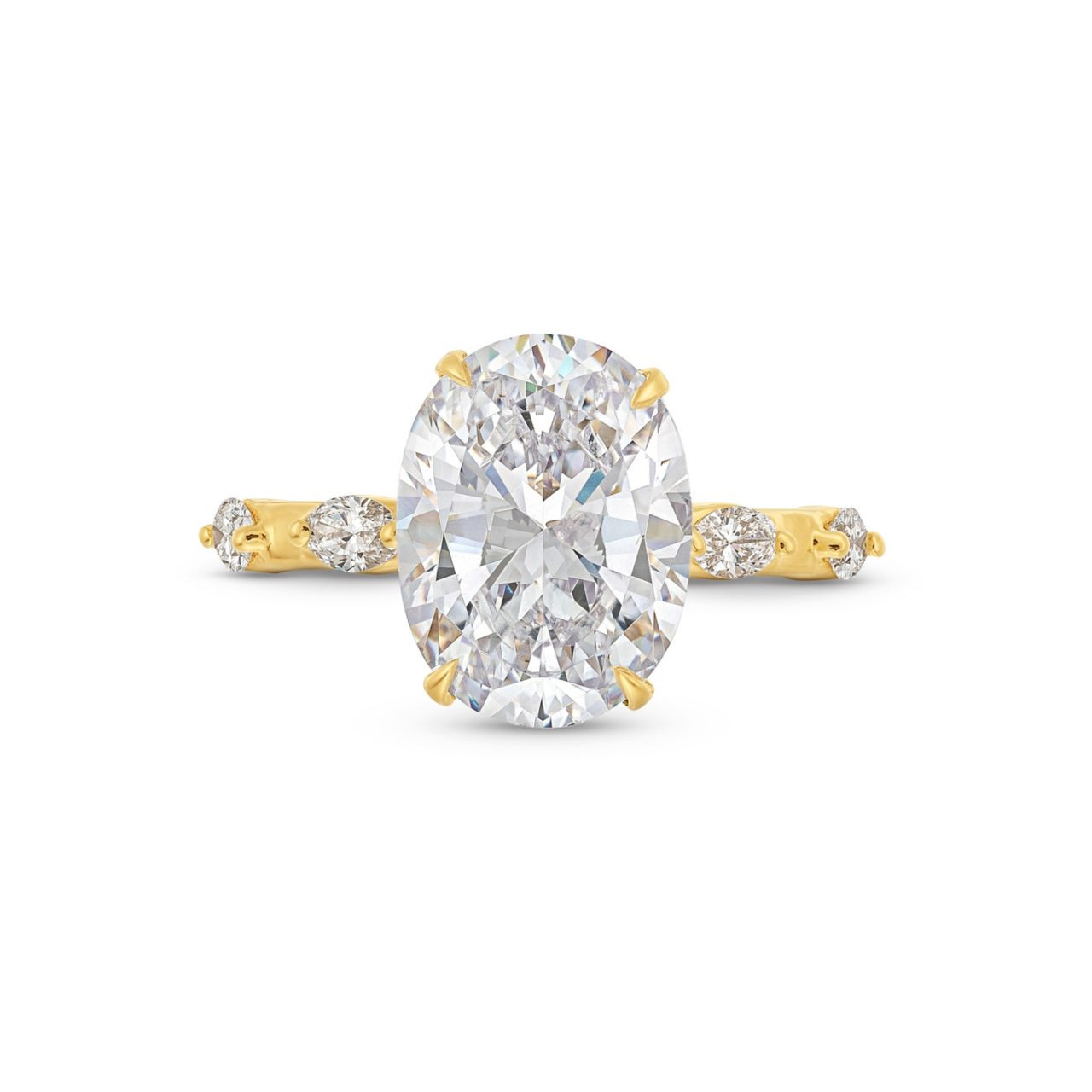 Oval Diamond Accented Engagement Setting by C. Gonshor