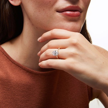 Oval Diamond Accented Engagement Setting by C. Gonshor In White Gold 14K