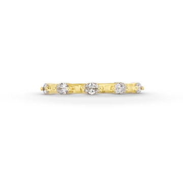 Oval Diamond Accented Wedding Band by C. Gonshor In White Gold 14K