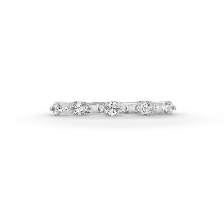 White Gold 14K Oval Diamond Accented Band by C. Gonshor