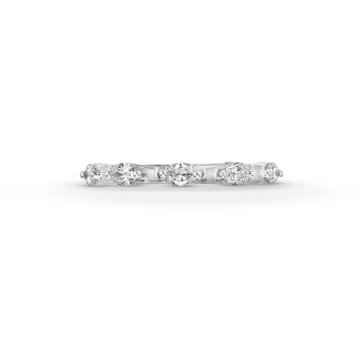 Oval Diamond Accented Wedding Band by C. Gonshor In White Gold 14K