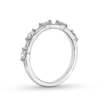 Oval Diamond Accented Wedding Band by C. Gonshor In White Gold 14K