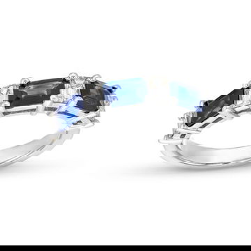 Blue Sapphire Diamond Band
