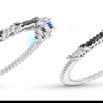 Blue Sapphire Diamond Band