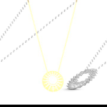 Diamond Scattered Circle Pendant Necklace