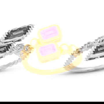 Amethyst and Diamond Crossover Ring
