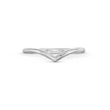 Pointed Wedding Band In White Gold 14K