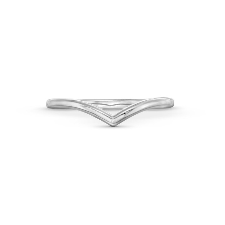 Pointed Wedding Band In White Gold 14K