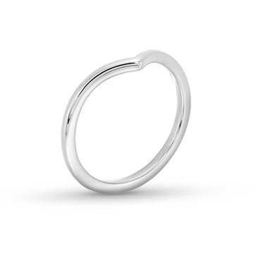Pointed Wedding Band In White Gold 14K