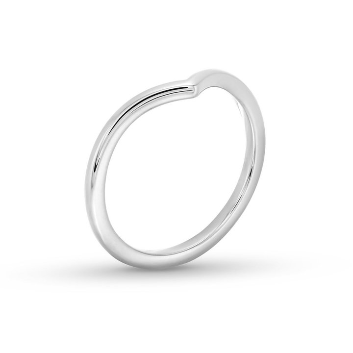 Pointed Wedding Band In White Gold 14K