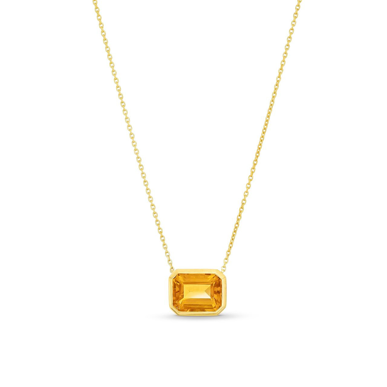 Citrine Bezel Pendant Necklace 0