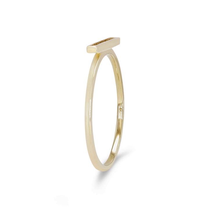 Baguette Diamond Bar Ring In White Gold 14K