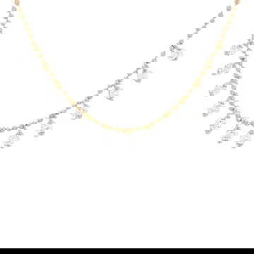 Diamond Dangle Beaded Chain Necklace