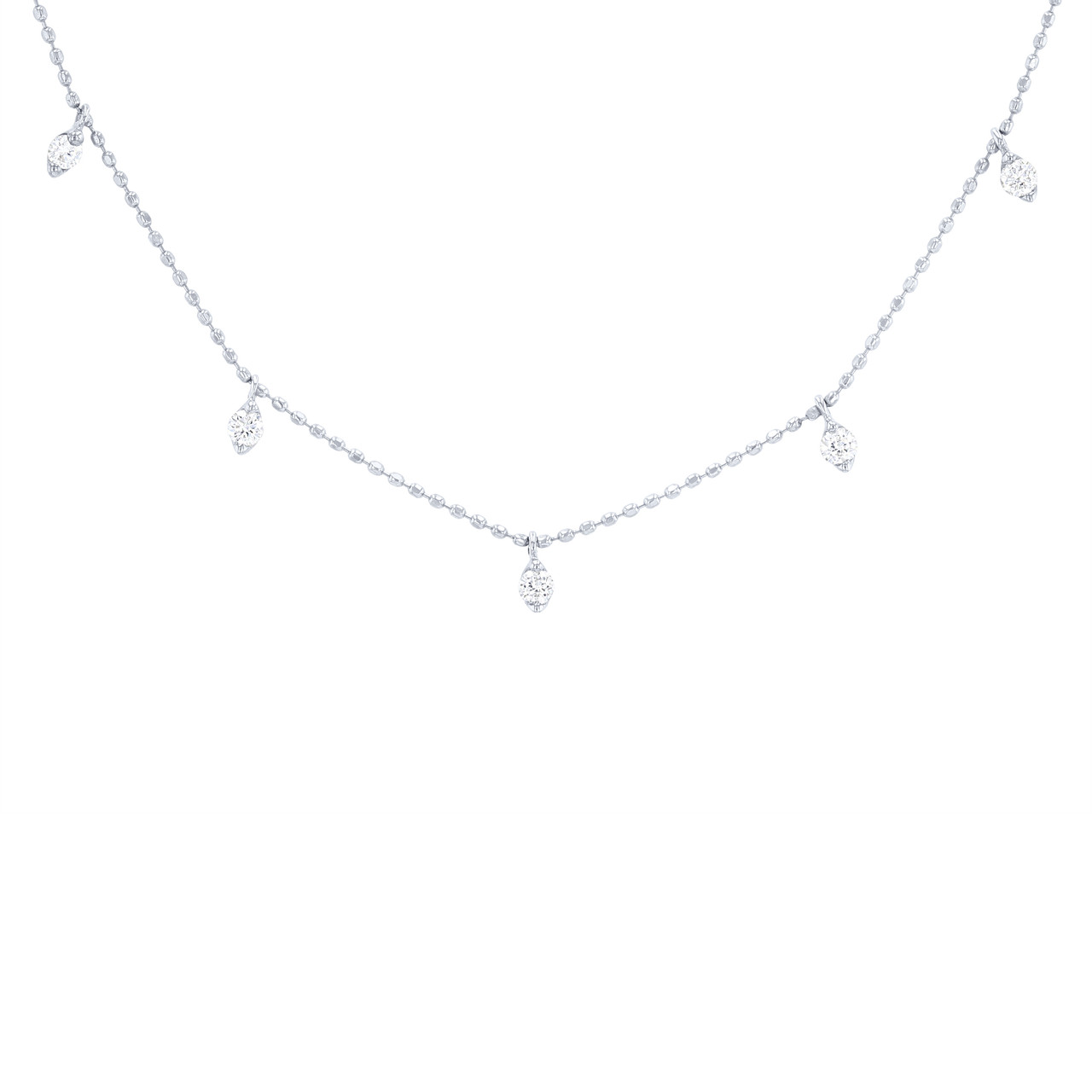 Thirteen Diamond Station Necklace