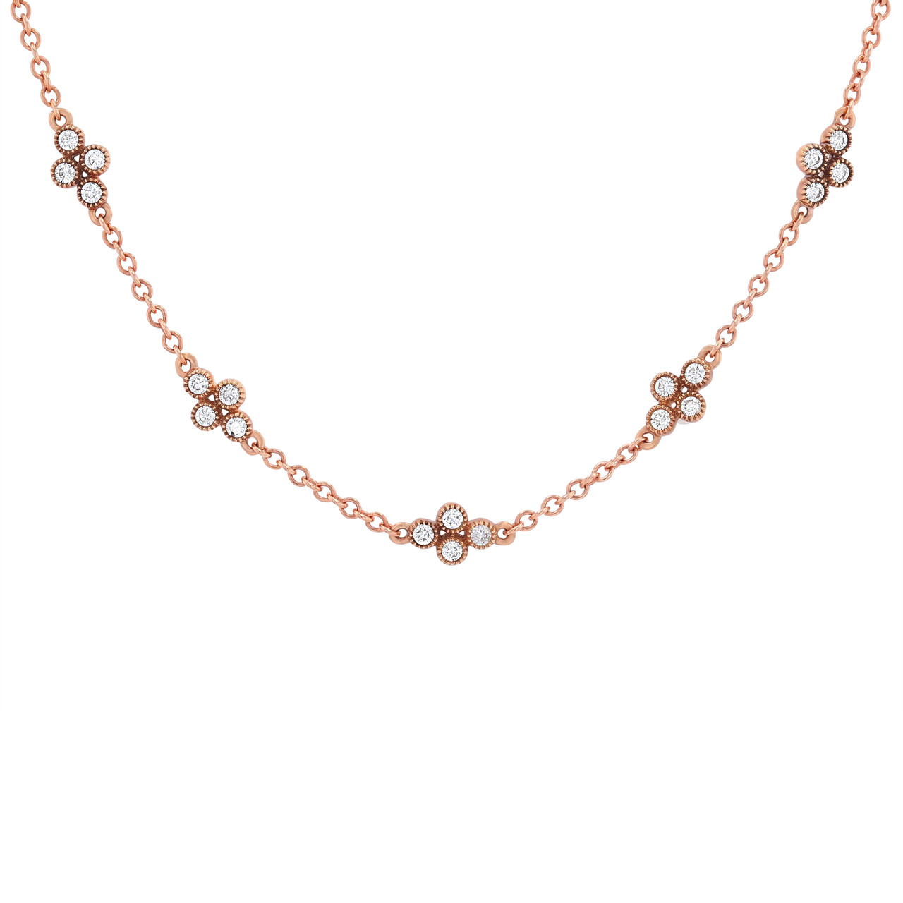 Diamond Clover Station Necklace