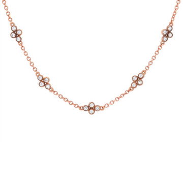 Diamond Clover Station Necklace