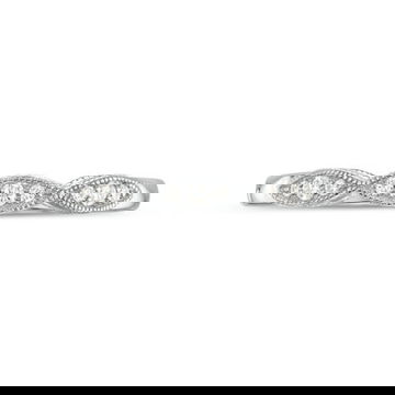 Marquise Frame Milgrain 14K White Gold Wedding Band