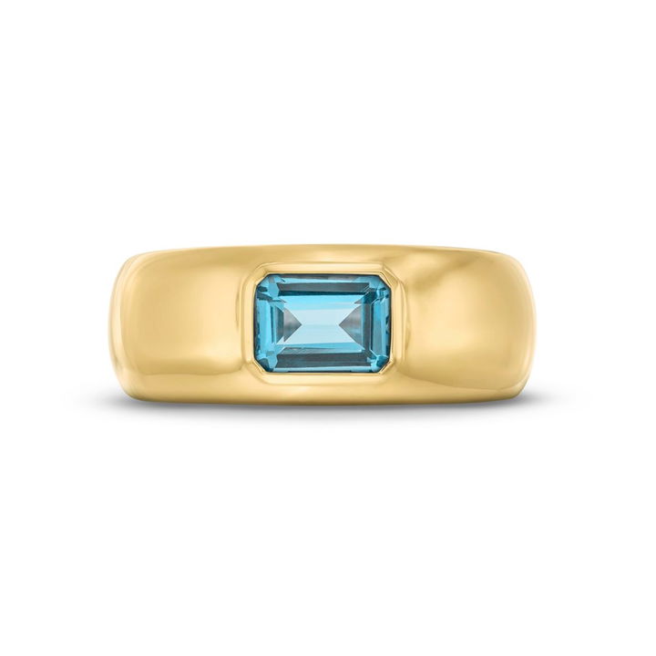 Blue Topaz Bezel Ring