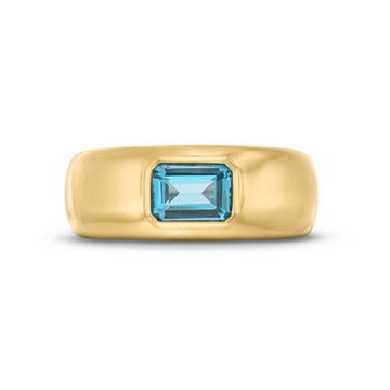 Blue Topaz Bezel Ring