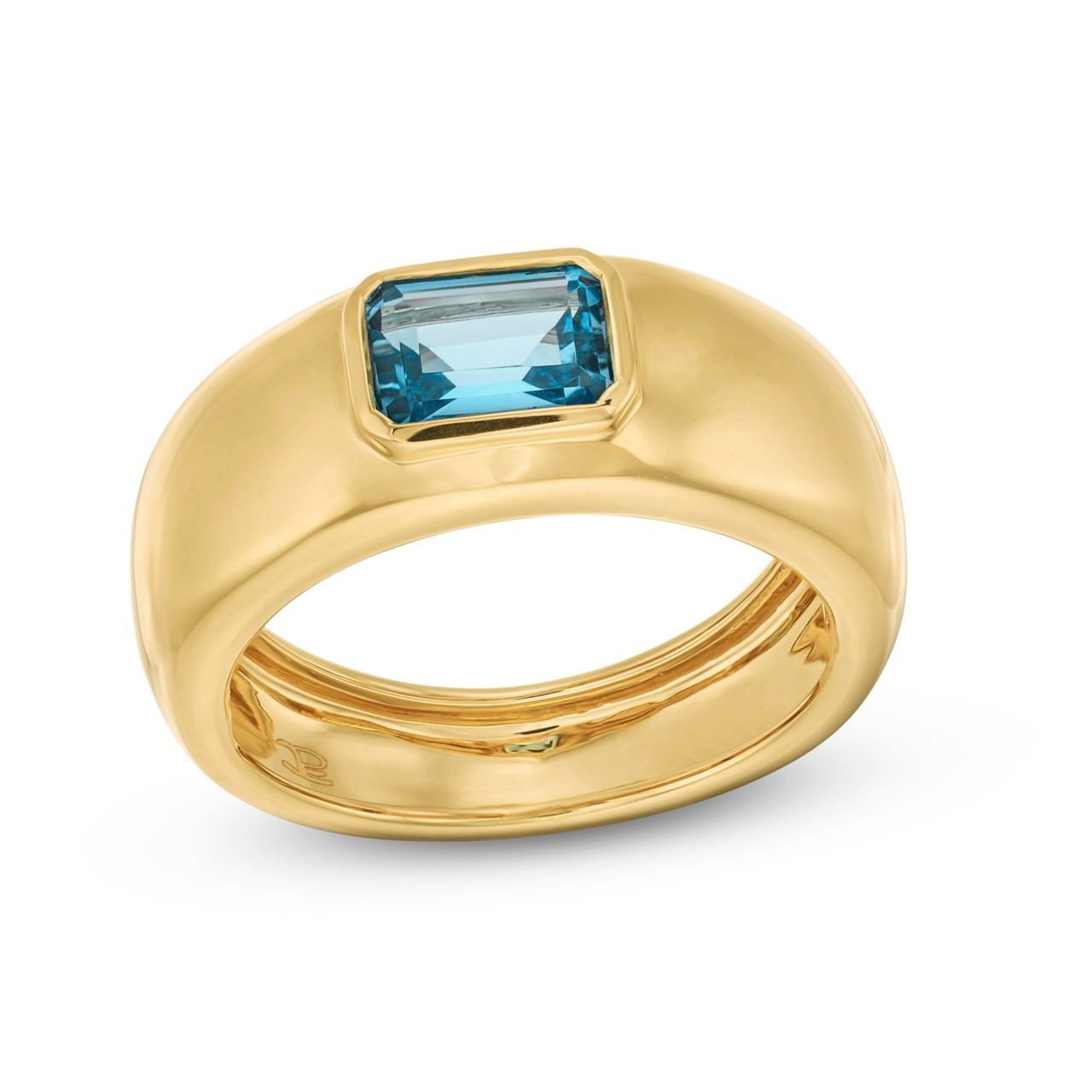 Blue Topaz Bezel Ring
