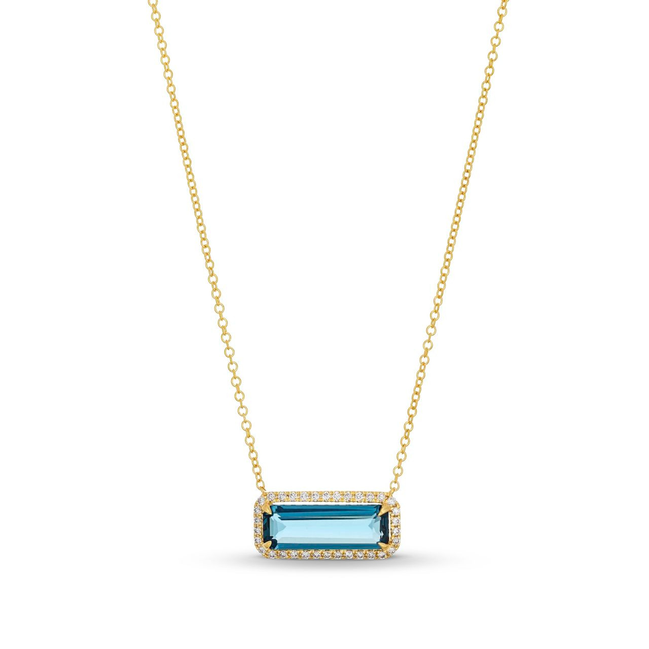 London Blue Topaz Diamond Necklace