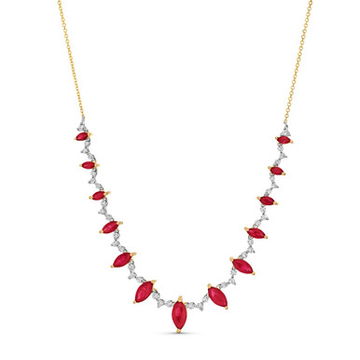 Marquise Ruby Diamond Necklace