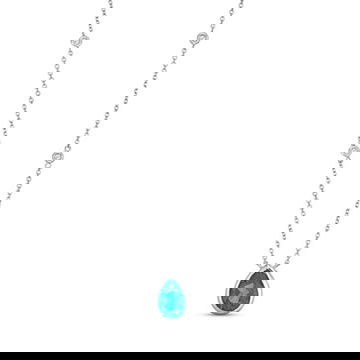 Pear Shape Blue Topaz Necklace