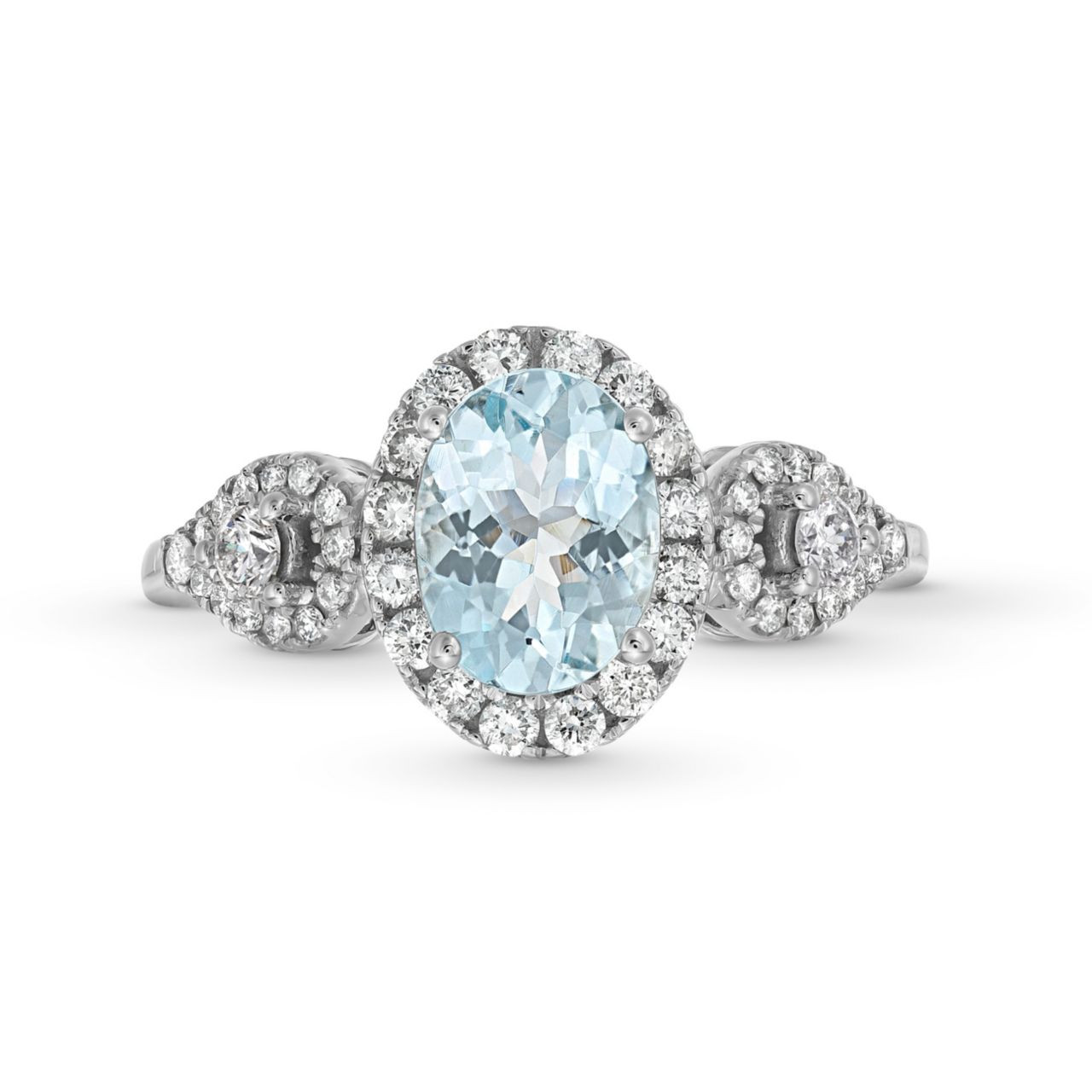 Oval Aquamarine Diamond Ring